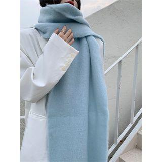 Fringe Thick Scarf Light Blue by OUREA