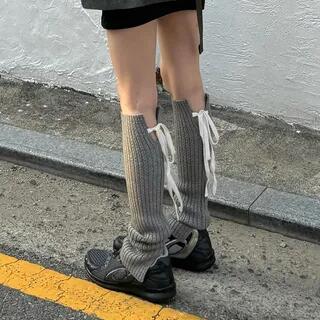Tie-Back Leg Warmers Gray by Sosana