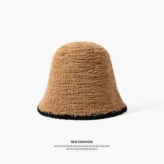 Contrast Trim Knit Bucket Hat 2518 - Black Trim - Khaki by Raconteur