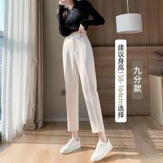 High Rise Plain Crop Suit Pants (Various Designs) Ankle Length - Almond by Isaaca