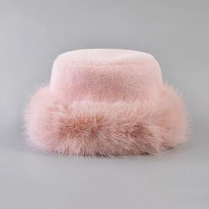 Plain Faux-Fur Cossack Hat Pink 251234968