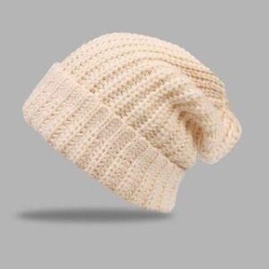 Plain Knit Slouchy Beanie Beige 251235955