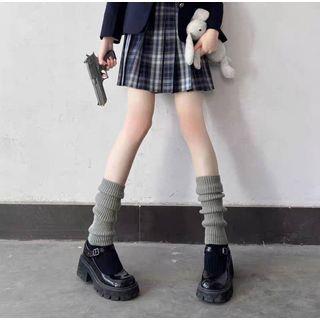 Ribbed Knit Leg Warmers Gray by Mimiyu
