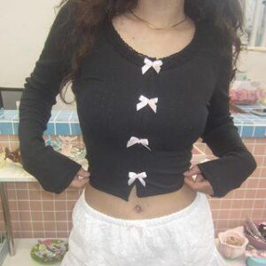Black Bow Front Cardigan fashion styling inspiration