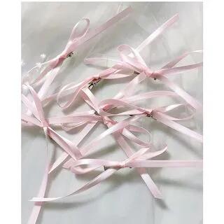 Plain Ribbon Bow Hair Clip Set Set of 8 - Pink | Koi Kawaii by Koi Kawaii