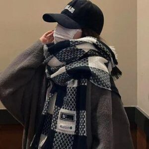 Plaid Scarf Black & Beige | Hyeeun 251238314