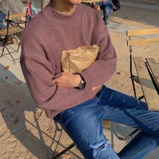 Plain Crew-Neck Sweater Blue | MRCYC by MRCYC