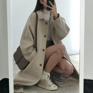 Single Breasted Coat Beige by Mikiko