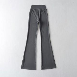 V-Shape Plain Flared Pants Gray by Asiris