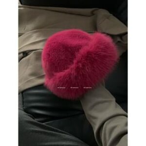 Plain Fluffy Hat Dragon Fruit 251455641