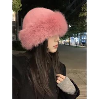 Plain Fluffy Hat Pink by Frior