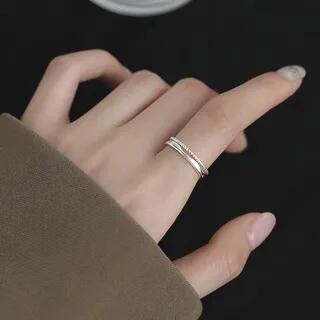 Sterling Silver Layered Ring Silver | Toinianimos by Toinianimos