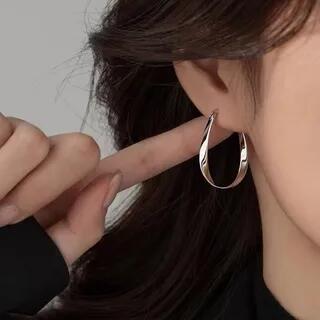 Sterling Silver Hoop Earring 1 Pair - Silver | pexrl jewelry by pexrl jewelry