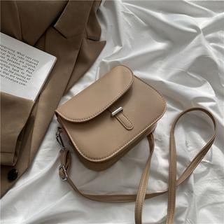 Faux Leather Flap Light Tote Bag Khaki by Maorong