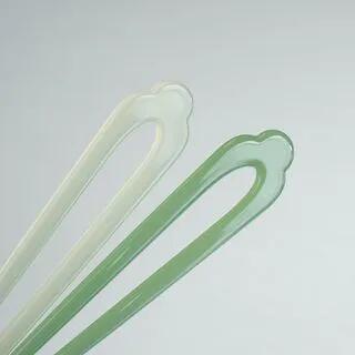 Set of 2: Vintage Hair Stick Set of 2 - Dark Green & Light Green by YUGO