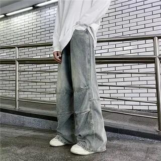 Mid Rise Washed Wide Leg Jeans Blue by Kenning