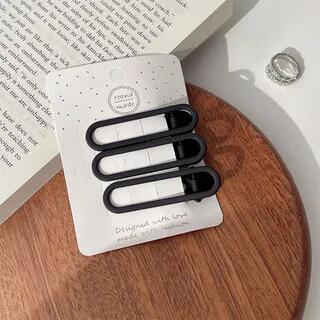 Set of 3: Hair Clip Set Of 3 - Oval - Black | Miss Floral by Miss Floral