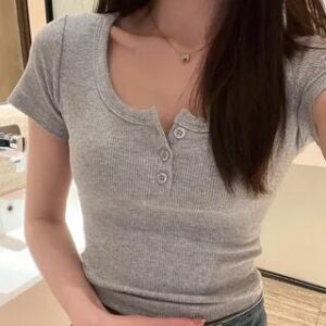 Grey Scoop Neck Tee: Modern Romance with a Wearable Edge Grey Scoop Neck Tee fashion styling inspiration