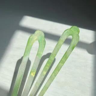 Set of 2: Vintage Hair Stick Set of 2 - Grass Green | YUGO by YUGO