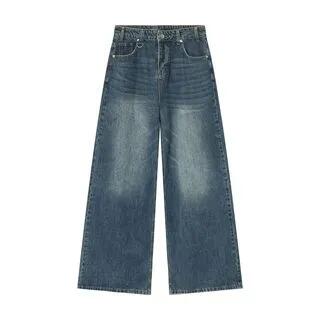 Mid Rise Washed Wide Leg Jeans Blue | FAERIS by FAERIS