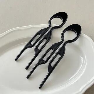 Set of 2: Resin Styling Hair Stick Set - Black | moliveny by moliveny