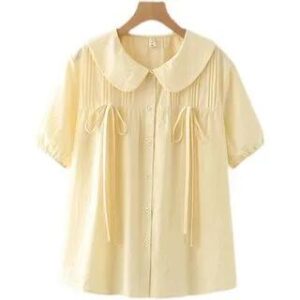 Yellow Peter Pan Collar Blouse fashion styling inspiration