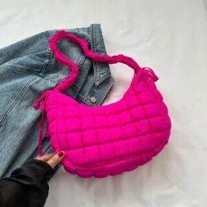 Quilted Shoulder Bag Rose Pink 258819157