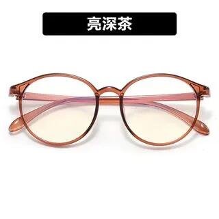 Round Blue Light Blocking Eyeglasses 07 - Brown | iLANURA by iLANURA