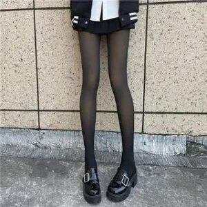 Sheer Tights / Stirrup Leggings With Lining - Stirrup - Black - 220g 258823805