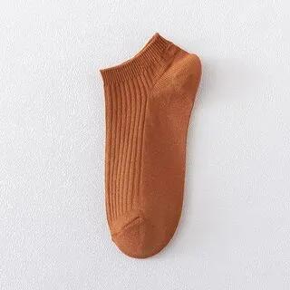 Plain Ribbed Short Socks Caramel by Knitika