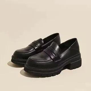 Platform Penny Loafers Black by Asterisk