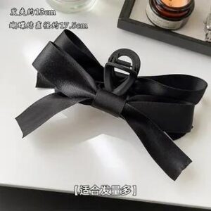 Bow Fabric Hair Claw Matte - Black - 13cm | Ordinario 258825877