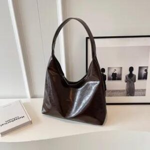 Faux Leather Tote Bag Coffee 258826854