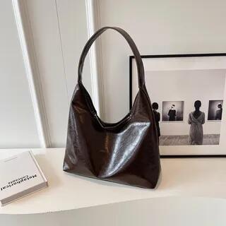 Faux Leather Tote Bag Coffee by KOCORE