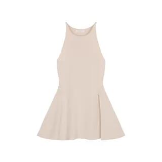 Plain Slim-Fit Slit Tank Top White by Rosesand