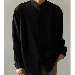 Long-Sleeve Plain Shirt Black | GRAYCIOUS by GRAYCIOUS