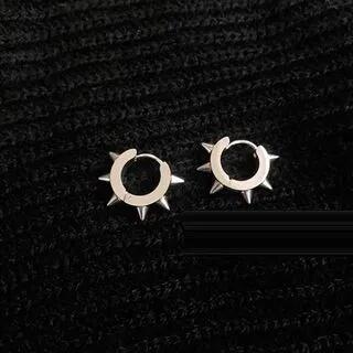 Punk Stainless Steel Stud Hoop Earring / Clip-On Earring 1 Pair - Earring - Silver by Malnia Home