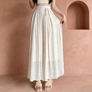 High Rise Plain Cropped Wide Leg Pants Black by Everose