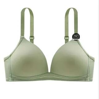 Plain Wireless Bra Green by Wildery