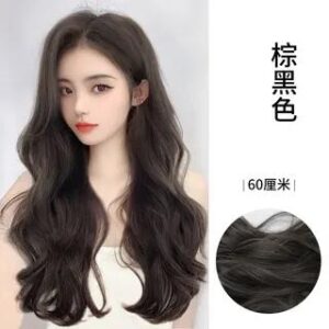 Set of 3: Hair Fringe Set - Curly Hair - Black Brown - 60cm 259691556
