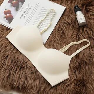 Plain Seamless Wireless Bra White by Wildery