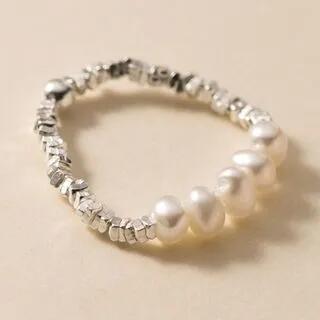 Faux Pearl / Irregular Sterling Silver Ring S925 Silver - Faux Pearl - White by A’ROCH