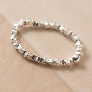 Faux Pearl / Irregular Sterling Silver Ring S925 Silver - Bead - Silver by A’ROCH