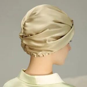 Plain Silk Sleep Bonnet (Various Designs) Double Layers - XMZ244 - Champagne 260196944