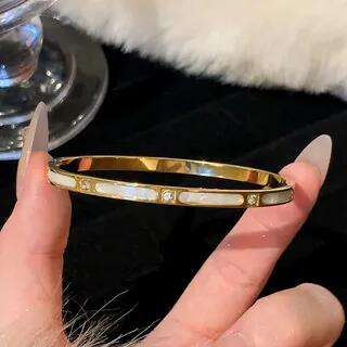 Rhinestone / Metallic Bangle Shell - Gold | Gaya by Gaya