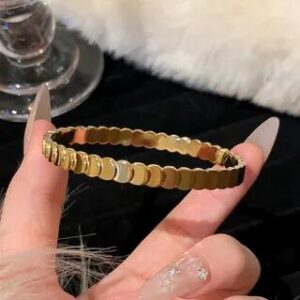 Rhinestone / Metallic Bangle Fishskin - Gold | Gaya 260236529