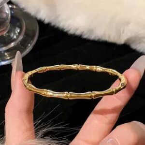 Rhinestone / Metallic Bangle Bamboo - Gold | Gaya 260236530