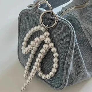 Faux Pearl Bow Bag Charm 1 Pc - White | PANGU by PANGU