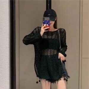 White Lace Cutout Blouse