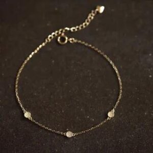 Rhinestone Sterling Silver Bracelet 1pc - Gold | Phoenoa 260730990